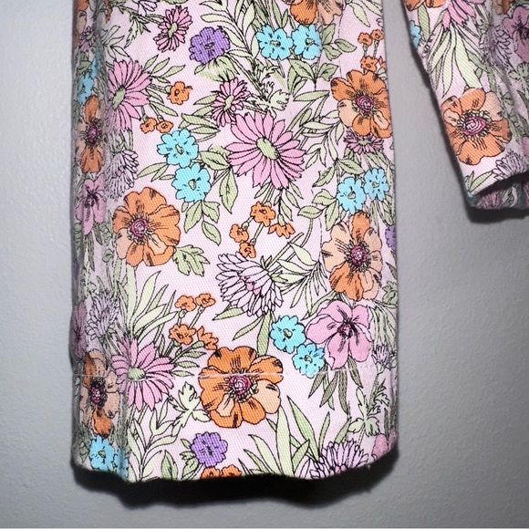 Villager Liz Claiborne Floral Cotton Blazer Jacket Size 14 Spring Garden - Picture 11 of 16